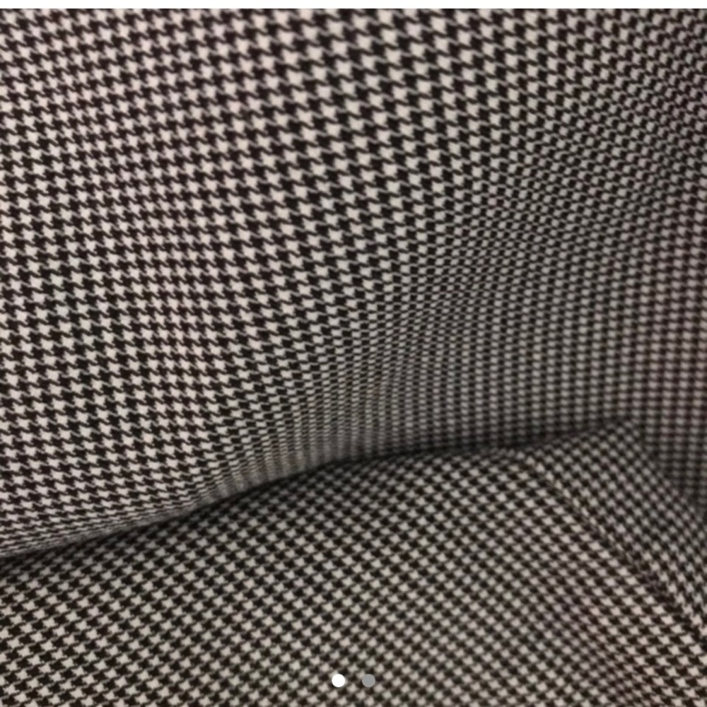 Gingham houndstooth black and white work pants